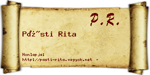 Pásti Rita névjegykártya